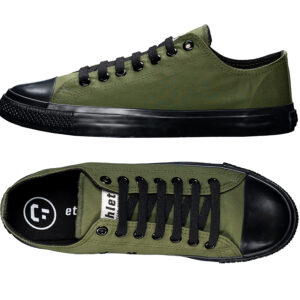 Ethletic Fairtrade Trainers - Camping Green & Jet Black.