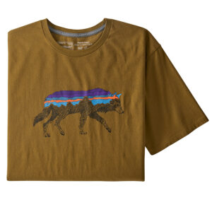 Patagonia Back for Good Wolf Organic T-Shirt - Mulch Brown.
