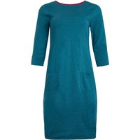 Deep Teal Weird Fish  Organic  Day Dress £38. Sustainable Style