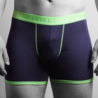 Swole Panda Bamboo Boxers - Navy / Green Band. Sustainable Underwear