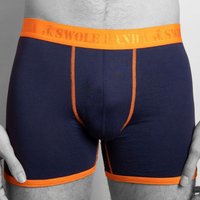 Swole Panda Bamboo Boxers - Navy / Orange Band. Sustainable Underwear