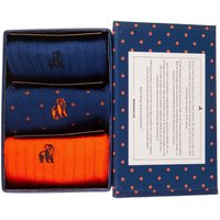 Swole Panda Orange and Blue Sock Box - 3 Pairs of Bamboo Socks (His). Sustainable Sock Gift Box