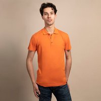 Swole Panda REFIBRA™ Polo Shirt (Orange). Sustainable Polo Shirt