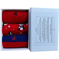 Swole Panda Red Skiing Panda Sock Box - 3 Pairs of Bamboo Socks (His). Sustainable Sock Gift Box