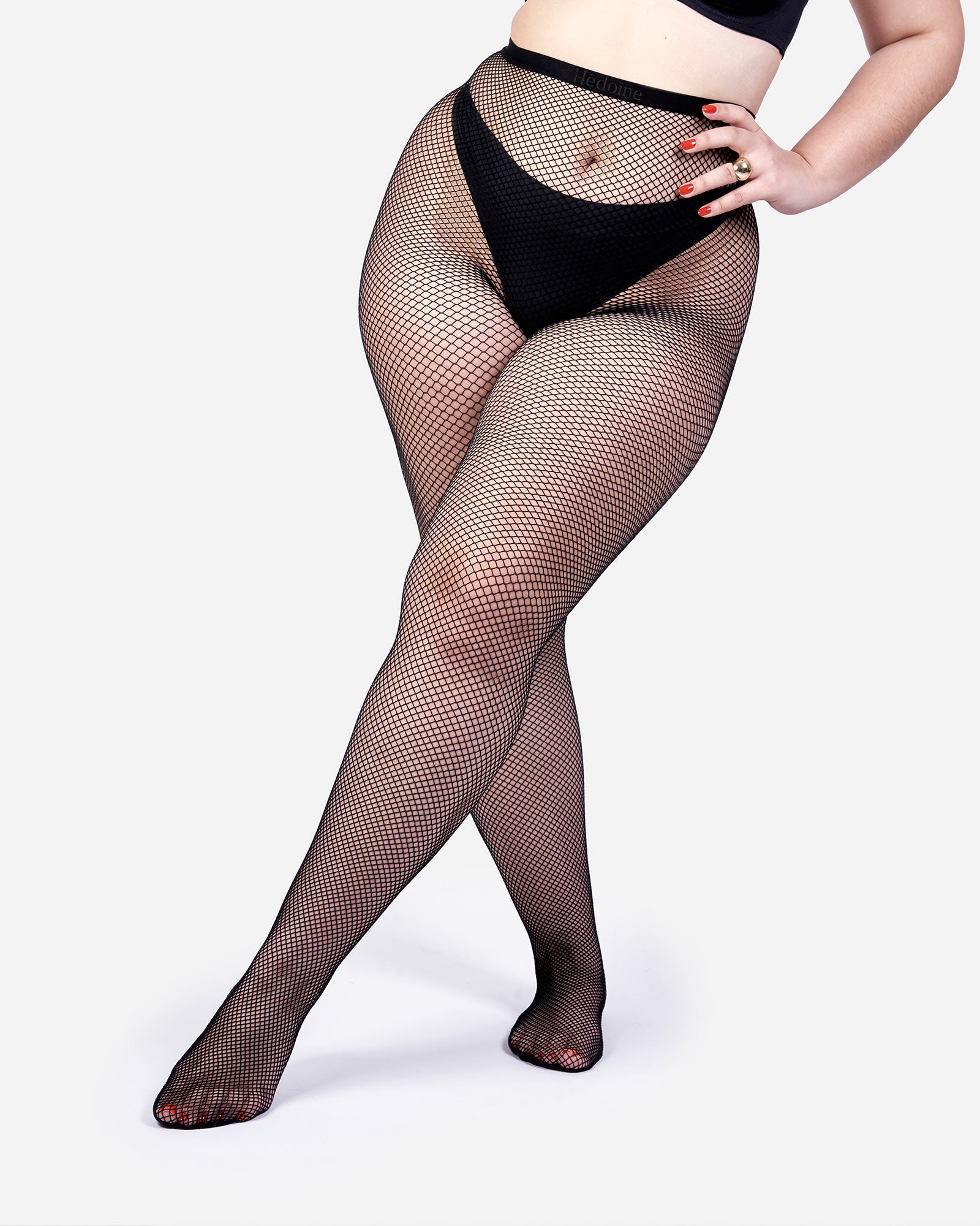 Hedoine The Drama | Fishnet Tights Black Sustainable Hosiery supplied by Hedoine GBP32.00