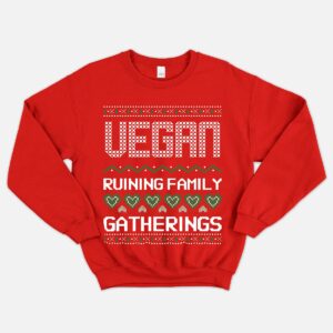 Vegan Ruining Family Gatherings Vegan Christmas Jumper (Unisex). Sustainable Bamboo Gifts