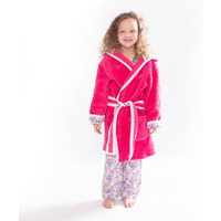 Luca And Rosa Dizzy Daisy Print Girls Dressing Gown Pink. Sustainable Girls' Clothes