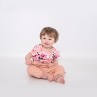 Luca And Rosa Girls Pink Jersey Lounge Tee in Organic Cotton. Sustainable Baby Clothes