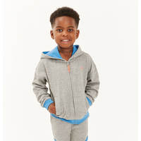 Luca And Rosa Grey Zip Up Organic Cotton Hoodie. Sustainable Boys' Clothes