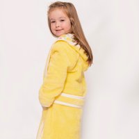 Luca And Rosa Lemon Grove Yellow Girls Fleece Dressing Gown. Sustainable Girls' Clothes