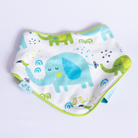 Luca And Rosa Little Elephant Print Boys Set of 2 Dribble Bibs. Sustainable Baby Clothes