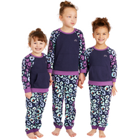 Luca And Rosa Navy Leopard Organic Cotton Lounge Set. Sustainable Girls' Clothes