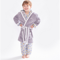 Luca And Rosa Shining Stars Girls Print Dressing Gown Grey. Sustainable Girls' Clothes
