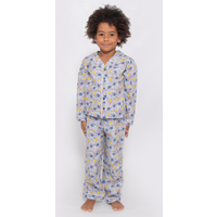 Luca And Rosa Shining Stars Print Boys Button Up Pyjamas. Sustainable Boys' Clothes
