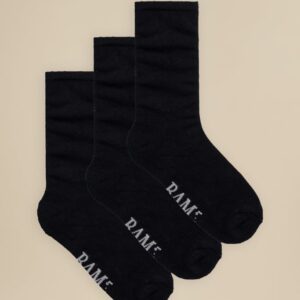 BAM Bamboo Clothing Bamboo Socks Heavyweight Classics Black 3 Pairs - UK Size 8-11