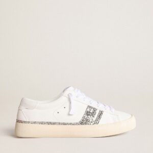 Golden Goose - Yatay Model 1b Sustainable Sneakers With White Bio-based Upper And Silver Recycled Glitter Y