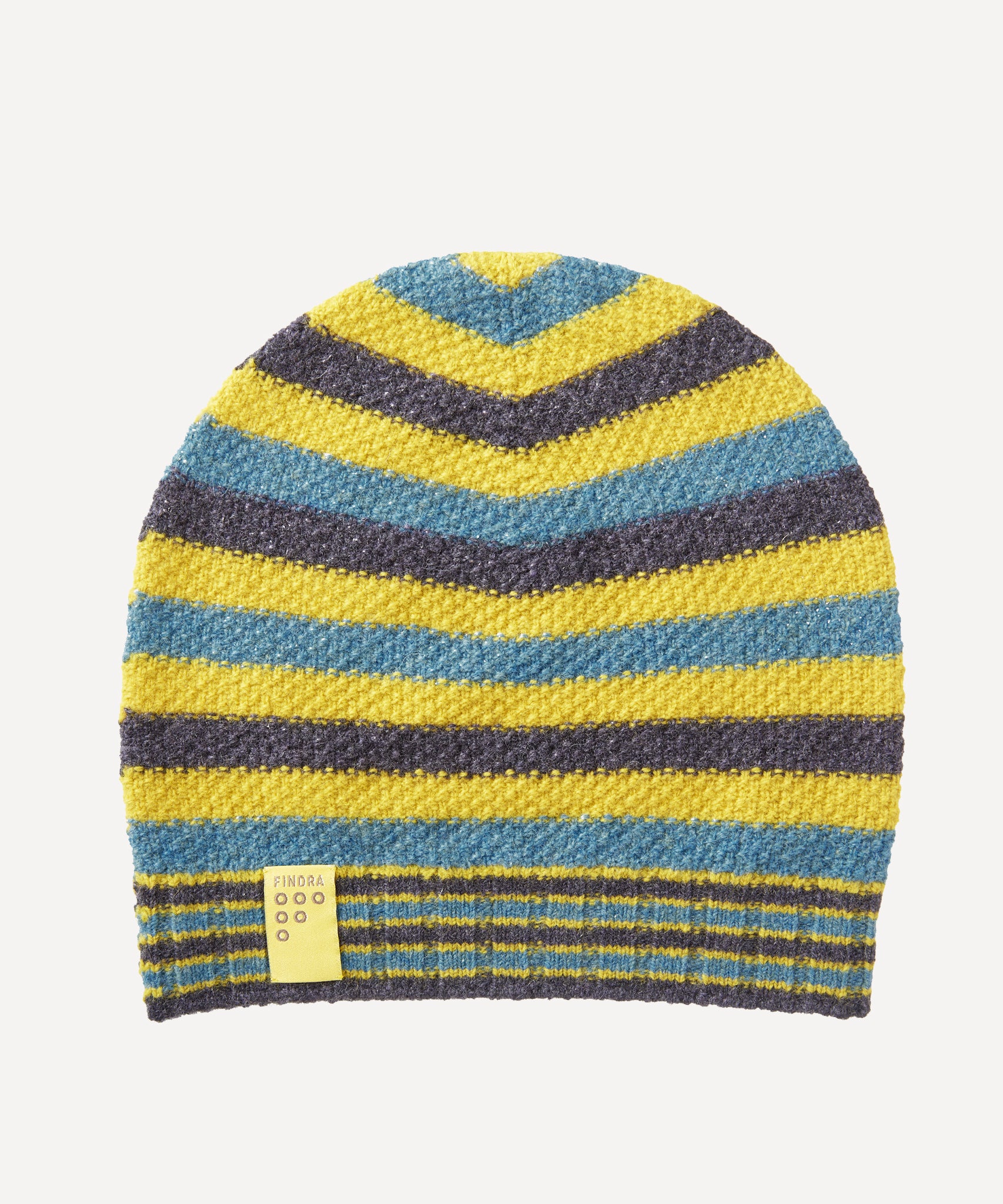 FINDRA Clothing FINDRA  Betty Stripe Lambswool Beanie Charcoal/Piccalilli/Barracuda