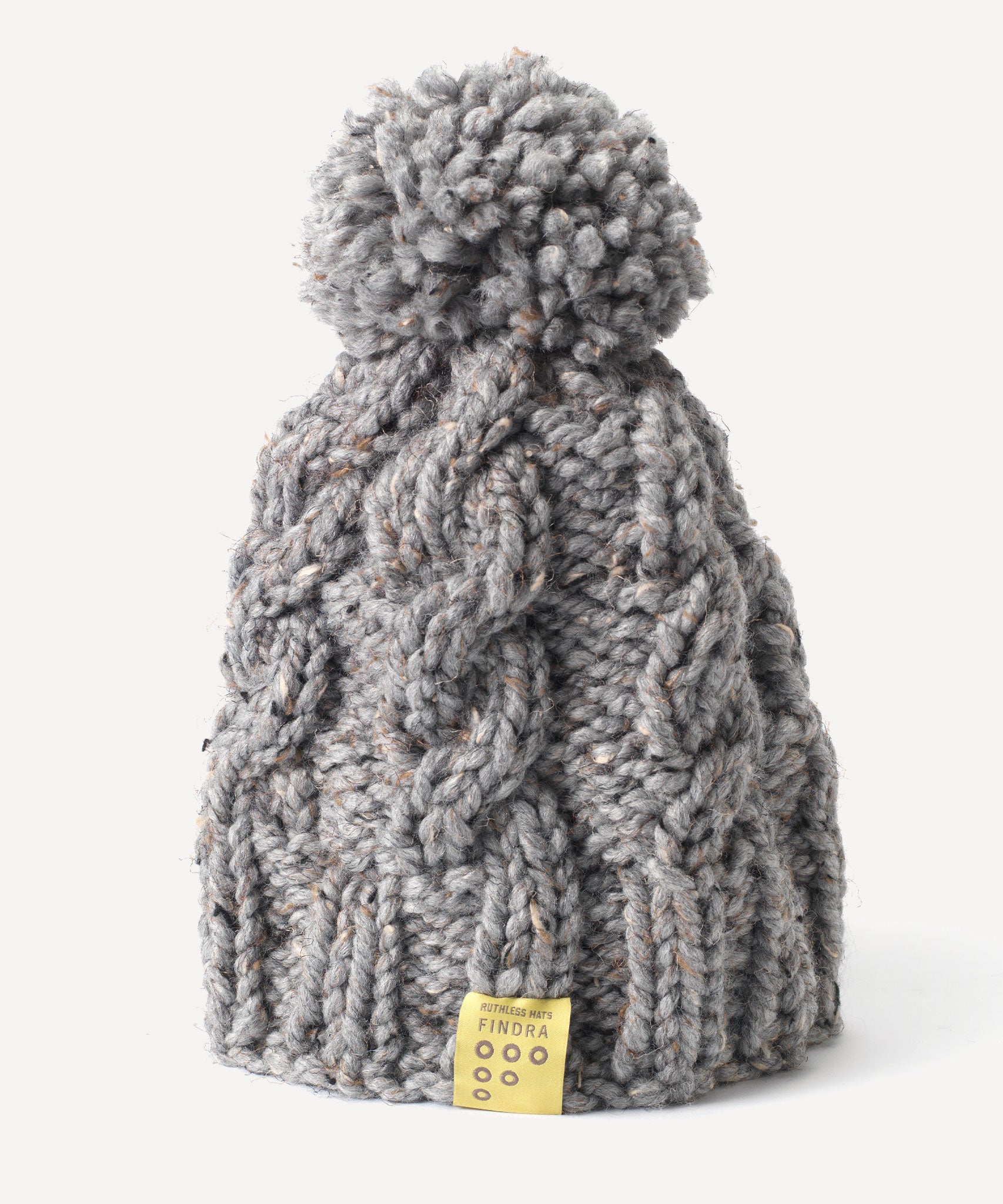 FINDRA Clothing FINDRA  Merino Blend Cable Bobble Hat Flint