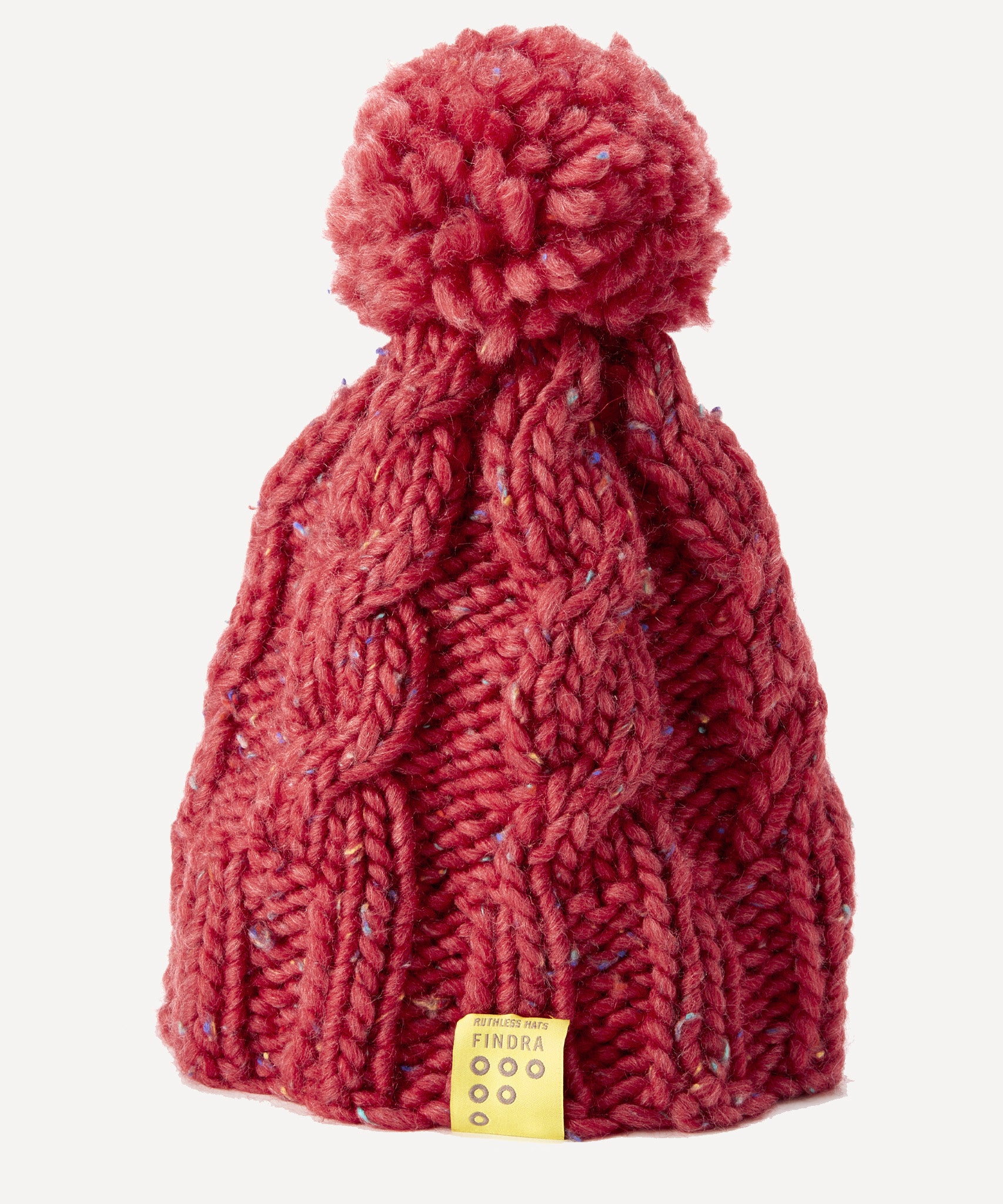 FINDRA Clothing FINDRA  Merino Blend Cable Bobble Hat Inferno