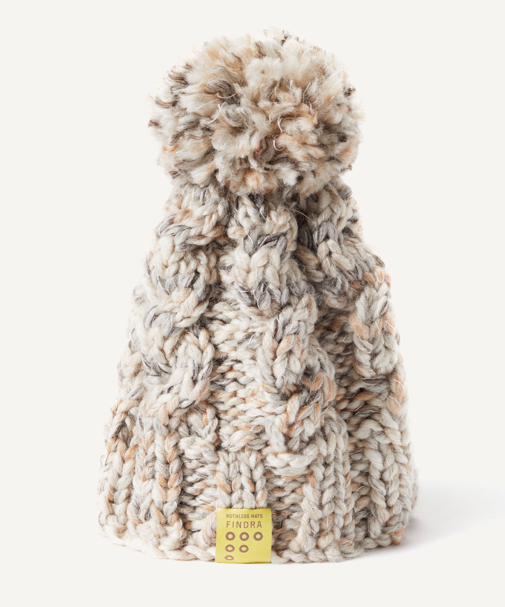 FINDRA Clothing FINDRA  Merino Blend Cable Bobble Hat Oatmeal