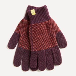 FINDRA Clothing FINDRA  Tait Lambswool Gloves Black Grape/Ember