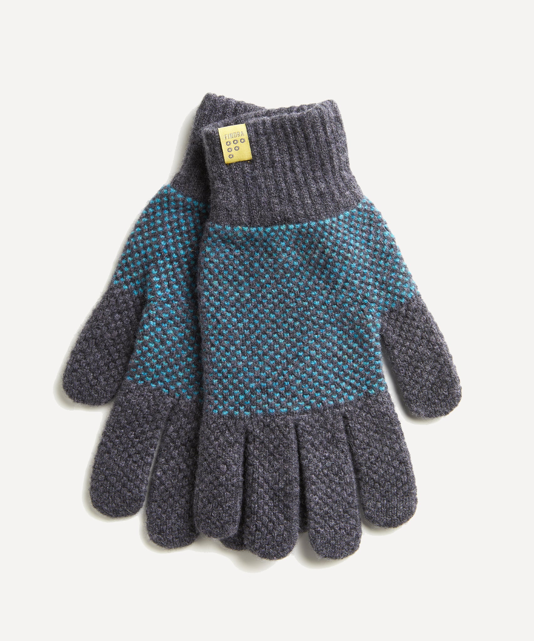 FINDRA Clothing FINDRA  Tait Lambswool Gloves Metallic/Barracuda