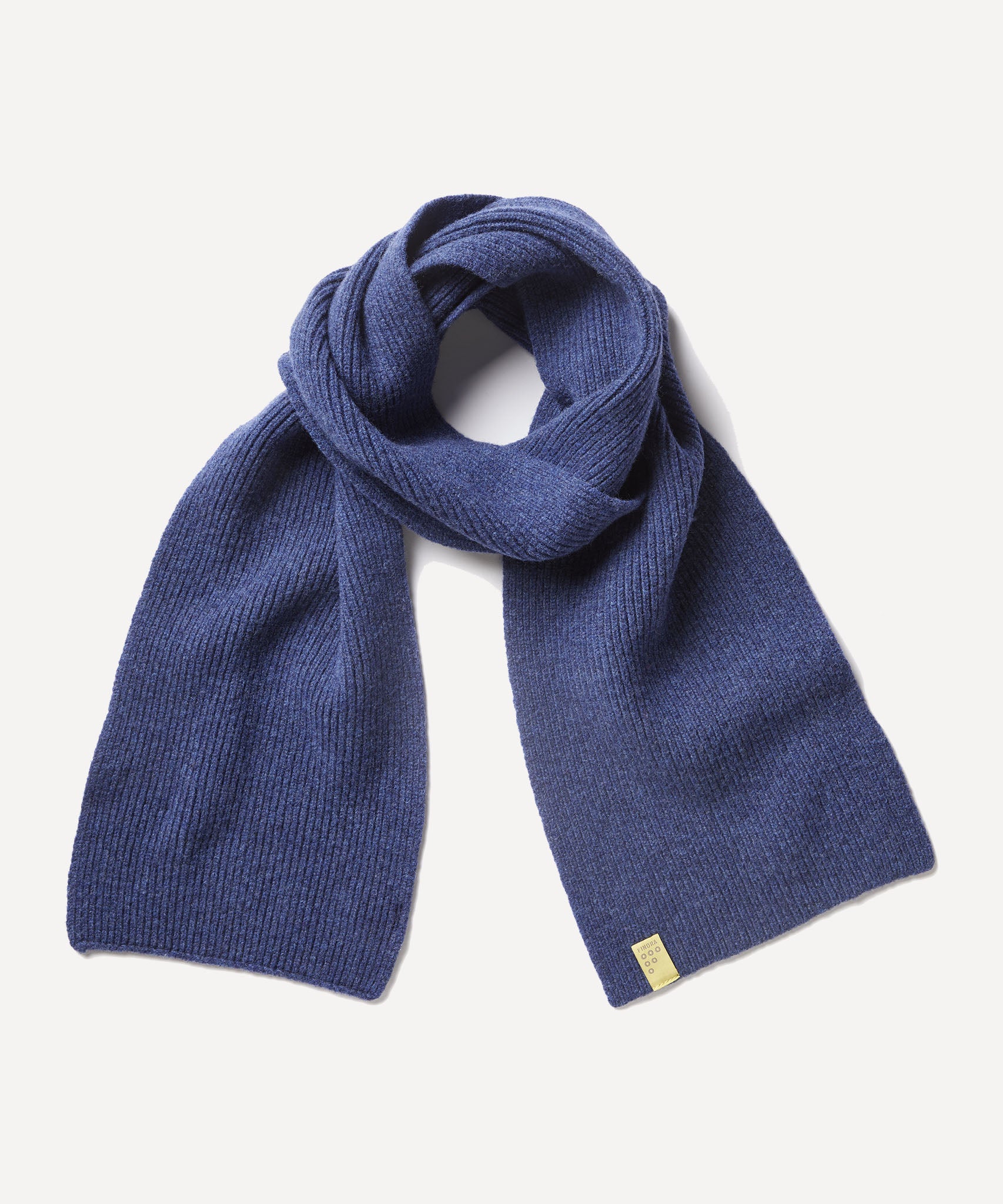 FINDRA Clothing FINDRA  Tweed Lambswool Scarf Denim Blue